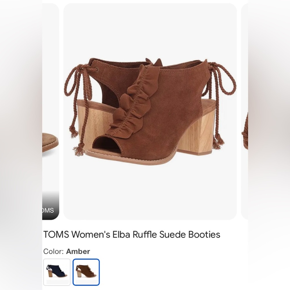 TOMS Elba ruffle faux-suede heels